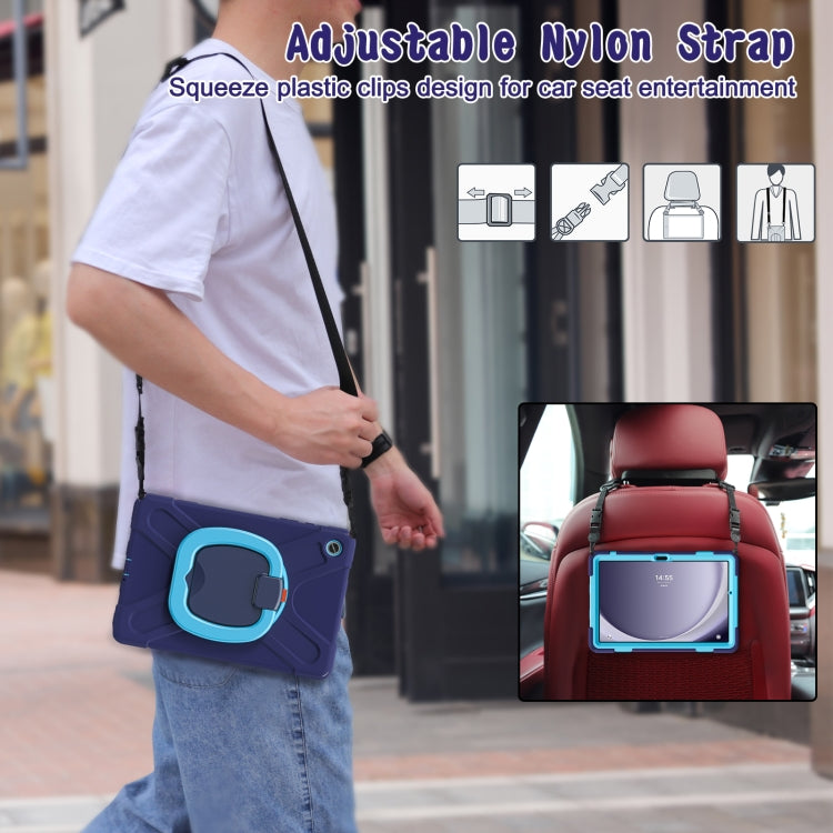 Samsung Galaxy Tab A9+ Silicone Hybrid PC Tablet Case with Holder, showcasing its durable design and functional features.